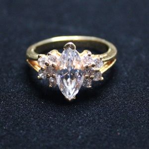 Beautiful Marquise Shape CZ stone gold toned ring